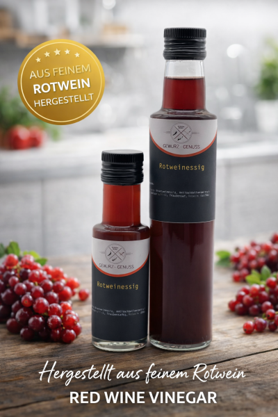 Rotweinessig aus hochwertigem Rotwein &ndash; Kr&auml;ftig & aromatisch &ndash; Gourmet Essig f&uuml;r Salat, Dressing & Marinaden