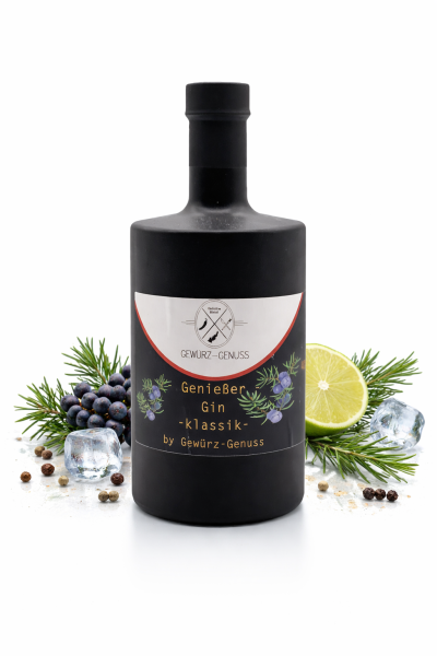 Geniesser Gin Klassik &ndash; Premium Gin mit 40 % Vol. &ndash; Handgefertigt aus erlesenen Botanicals f&uuml;r perfekten Gin Tonic & Cocktails &ndash; 0,5 L Flasche